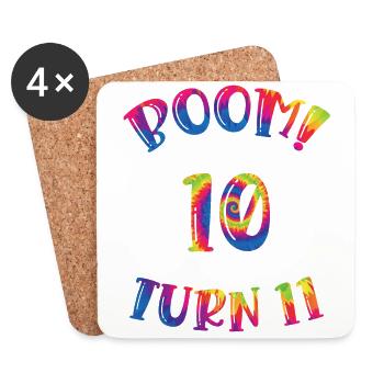 Boom I Just Turned 10 but can't wait to - Coasters (set of 4) - white - Front