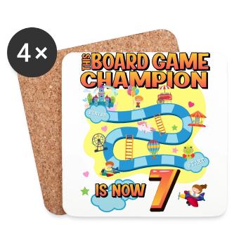 Dieses Brettspiel Champion Ist Jetzt 7 | - Untersetzer (4er-Set) - Weiß - Vorne