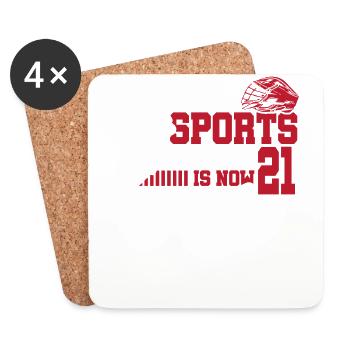 Cette légende du sport a maintenant 21 ans, match de crosse - Dessous de verre (lot de 4) - blanc - Devant