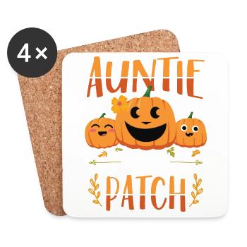 Aunt The Patch Adorable Pumpkins Halloween - Coasters (set of 4) - white - Front
