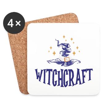 Propulsé par Witchcraft Witch Hat Spooky Wizardry - Dessous de verre (lot de 4) - blanc - Devant