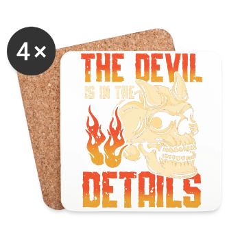 The devil is creepy in the details - Coasters (set of 4) - white - Front