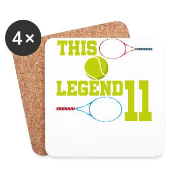 Cette légende du sport a maintenant 11 ans, le tennis 11. - Dessous de verre (lot de 4) - blanc - Devant