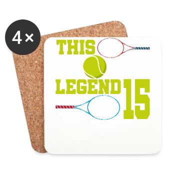 Cette légende du sport a maintenant 15 ans, le tennis 15. - Dessous de verre (lot de 4) - blanc - Devant
