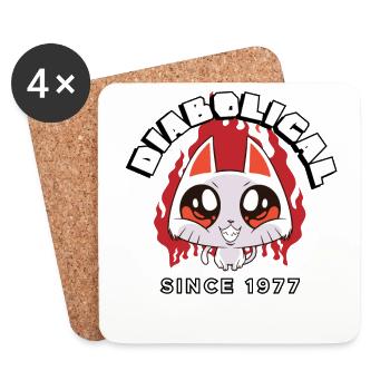 | diabolique depuis 1977 Tshirt d’anniversaire | - Dessous de verre (lot de 4) - blanc - Devant