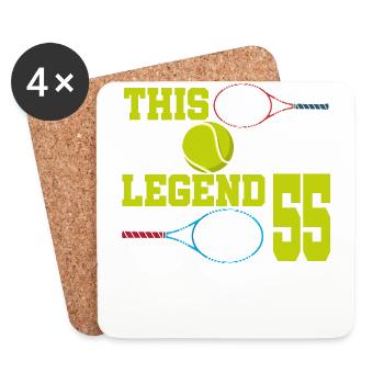 This sports legend is now 55, tennis 55. - Coasters (set of 4) - white - Front