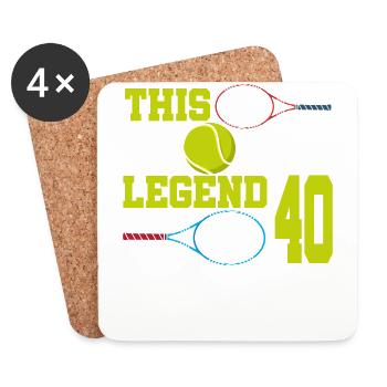 Diese Sportlegende Ist Jetzt 40, Tennis 40. - Untersetzer (4er-Set) - Weiß - Vorne