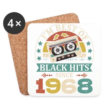 I’m Best Of Black Hits Cassette depuis 1968 - Dessous de verre (lot de 4) - blanc - Devant
