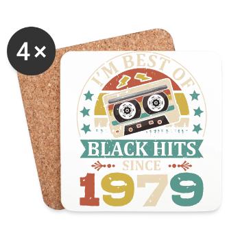 I’m Best Of Black Hits Cassette depuis 1979 - Dessous de verre (lot de 4) - blanc - Devant