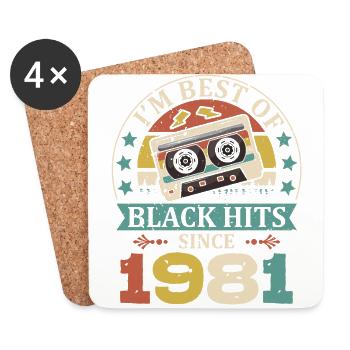 I’m Best Of Black Hits depuis 1981 Cassette - Dessous de verre (lot de 4) - blanc - Devant