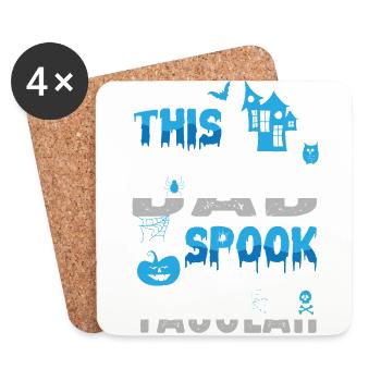 Ce papa Spook Tacular Spooky Halloween Holiday - Dessous de verre (lot de 4) - blanc - Devant