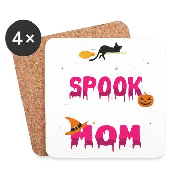 Une maman taculaire hantée Spooky Pumpkin Halloween - Dessous de verre (lot de 4) - blanc - Devant