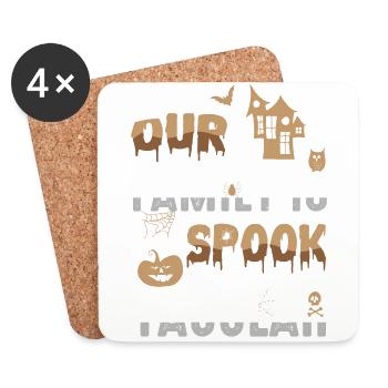 Notre famille est Spook Tacular Spooky Halloween - Dessous de verre (lot de 4) - blanc - Devant