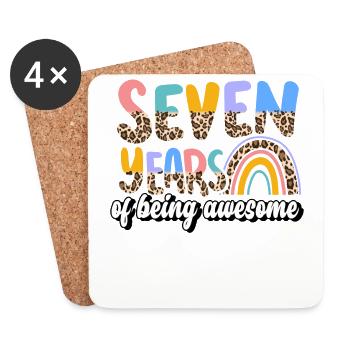 Seven Years Of Being Awesome Animal Skin Pattern - Coasters (set of 4) - white - Front