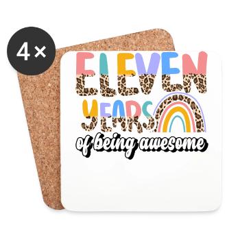Eleven Years Of Being Awesome Animal Skin Pattern - Coasters (set of 4) - white - Front