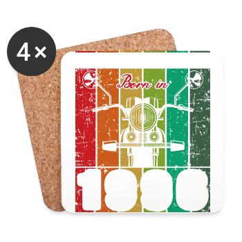 Best Of 90's Born 1996 Classic Motorcycle - Coasters (set of 4) - white - Front