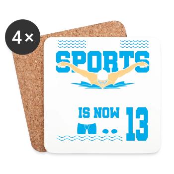 Cette légende du sport a maintenant 13 ans et nage - Dessous de verre (lot de 4) - blanc - Devant