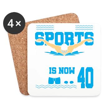 Cette légende du sport a maintenant 40 ans et nage - Dessous de verre (lot de 4) - blanc - Devant