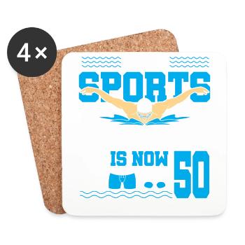 Cette légende du sport a maintenant 50 ans et nage - Dessous de verre (lot de 4) - blanc - Devant