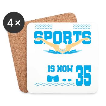 Cette légende du sport a maintenant 35 ans et nage - Dessous de verre (lot de 4) - blanc - Devant