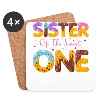 Sister Of sweet sprinkles delicious doughnuts - Coasters (set of 4) - white - Front