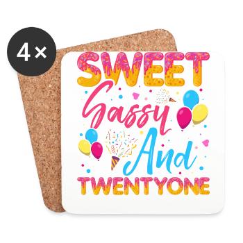 Sweet Sassy And Twenty One Sprinkles Delicious - Untersetzer (4er-Set) - Weiß - Vorne