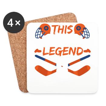 Diese Sportlegende Ist Jetzt 8, Hockeyspiel 8. - Untersetzer (4er-Set) - Weiß - Vorne