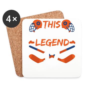 Cette légende sportive a maintenant 17 ans, le hockey 17. - Dessous de verre (lot de 4) - blanc - Devant