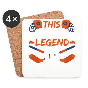 Cette légende sportive a maintenant 18 ans, le hockey 18. - Dessous de verre (lot de 4) - blanc - Devant