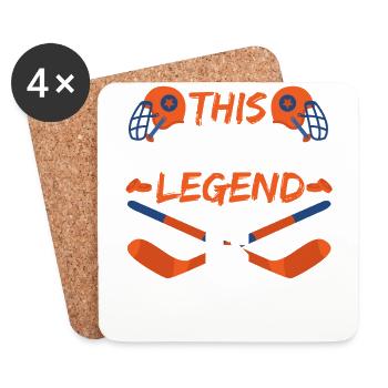 Diese Sportlegende Ist Jetzt 6, Hockeyspiel 6. - Untersetzer (4er-Set) - Weiß - Vorne