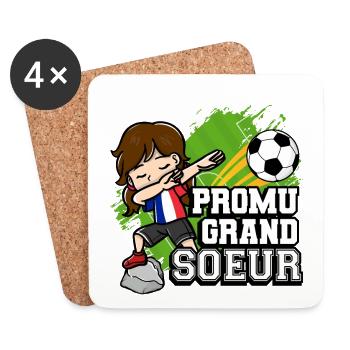 Promu Grand Soeur Lustiger Fußballspieler - Untersetzer (4er-Set) - Weiß - Vorne