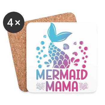 Meerjungfrau Mama Fantasy Meerjungfrau Geschichte - Untersetzer (4er-Set) - Weiß - Vorne
