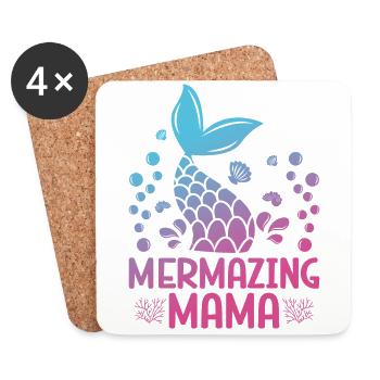 Mermazing Mama Fantasy Meerjungfrau Geschichte - Untersetzer (4er-Set) - Weiß - Vorne