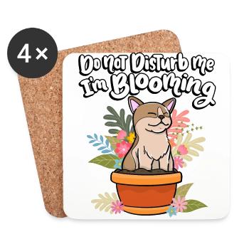 Disturb Me Not I Bloom Funny Plant - Coasters (set of 4) - white - Front