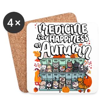 Medicine for Happiness in Autumn Weekdays Days - Coasters (set of 4) - white - Front