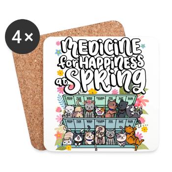 Medicine for happiness in the spring days for - Coasters (set of 4) - white - Front