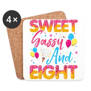 Sweet Sassy And Eight Sprinkles Delicious - Coasters (set of 4) - white - Front