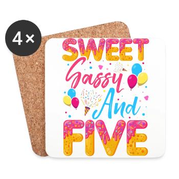 Sweet Sassy And Five Sprinkles Delicious Doughnut - Untersetzer (4er-Set) - Weiß - Vorne