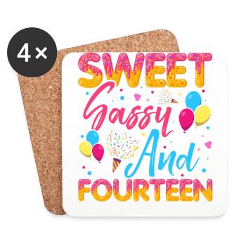 Sweet Sassy And Fourteen Sprinkles Delicious - Coasters (set of 4) - white - Front