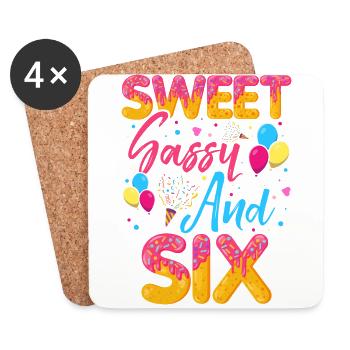 Sweet Sassy And Six Sprinkles Köstlicher Krapfen - Untersetzer (4er-Set) - Weiß - Vorne