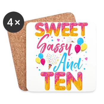 Sweet Sassy And Ten Sprinkles Delicious Doughnut - Untersetzer (4er-Set) - Weiß - Vorne