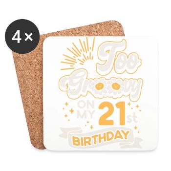 Trop groovy sur mon 21e anniversaire Vingt-et-un - Dessous de verre (lot de 4) - blanc - Devant
