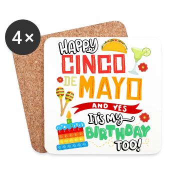 All the best to Cinco De Mayo And yes, I also - Coasters (set of 4) - white - Front