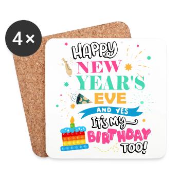 Bonne année et oui c'est aussi la mienne - Dessous de verre (lot de 4) - blanc - Devant