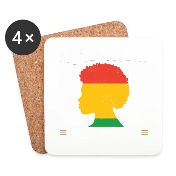 Afro Mom Like A Normal Mom Just Much Cooler Black - Coasters (set of 4) - white - Front