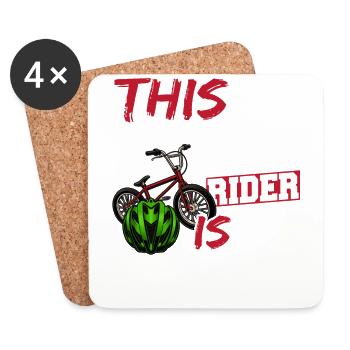 Dieser Bmx-fahrer Ist 10 Coole Fahrradkinder 10. - Untersetzer (4er-Set) - Weiß - Vorne