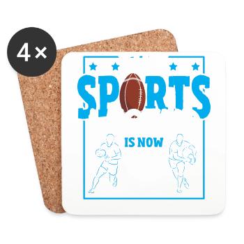 This sports legend is now 9, rugby game 9. - Coasters (set of 4) - white - Front