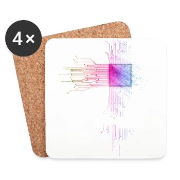 Programmer CPU Motif - Coasters (set of 4) - white - Front