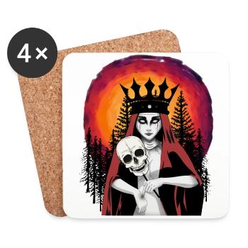 Dark Fantasy Demon Witch Satan Satanist Horror - Coasters (set of 4) - white - Front