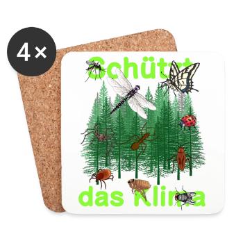 Wilderness Forest Animals Nature Climate Protection Insects Animals - Coasters (set of 4) - white - Front